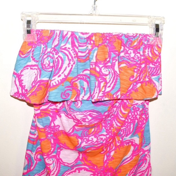 Lilly Pulitzer Wiley Tube Top Shorely Blue Feeling Tanked - Picture 3 of 6